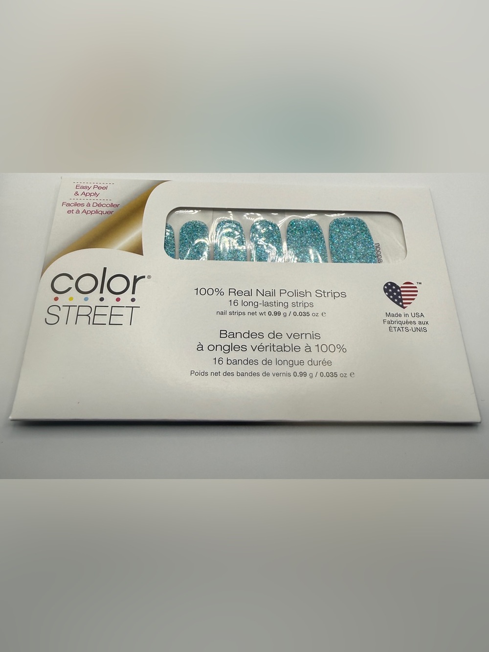 Color Street Nail Strips *RETIRED RARE HTF* Aqua Glitter, Blue Lagoon